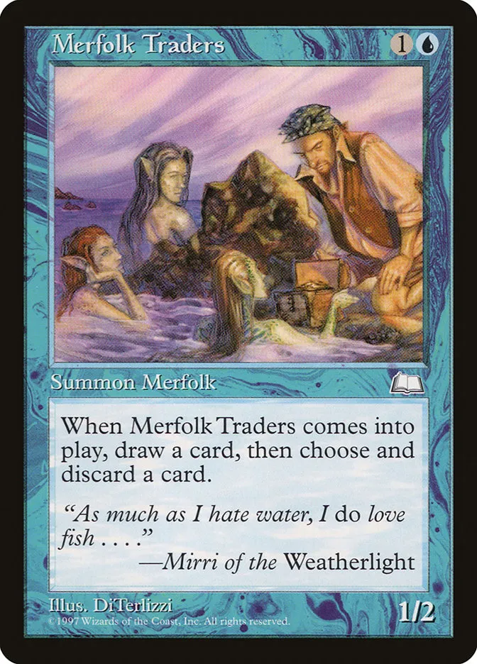 1997 Weatherlight Merfolk Traders common #43 common card image