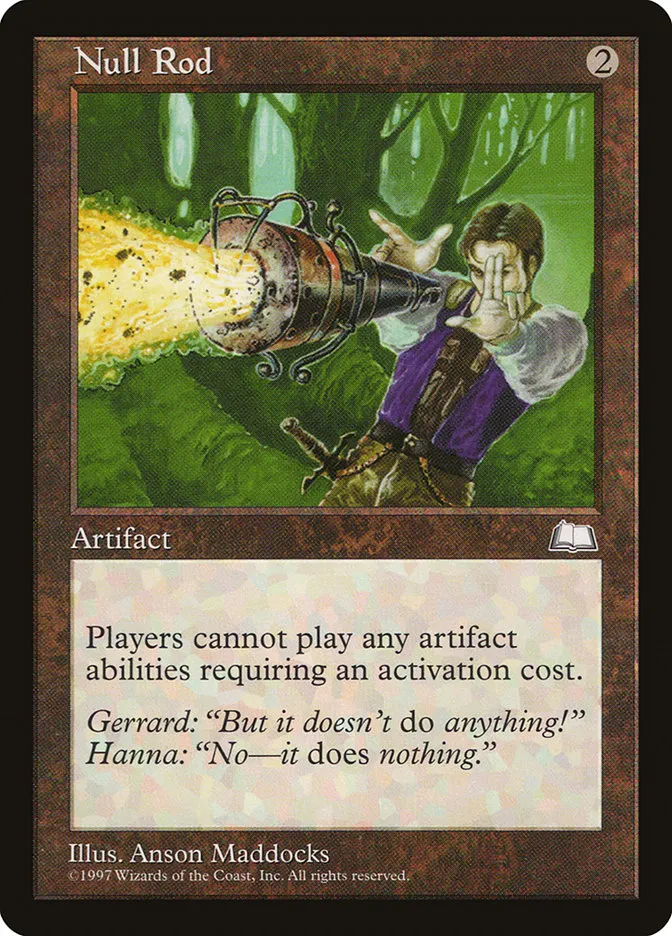 1997 Weatherlight Null Rod rare #154 rare card image