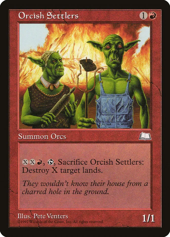 1997 Weatherlight Orcish Settlers uncommon #112 uncommon card image