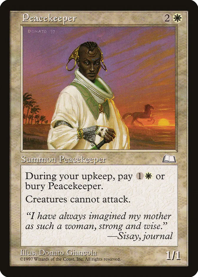 1997 Weatherlight Peacekeeper #22 rare card image