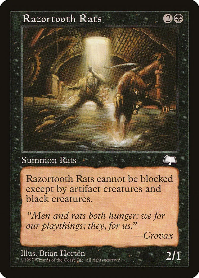 1997 Weatherlight Razortooth Rats common #78 common card image