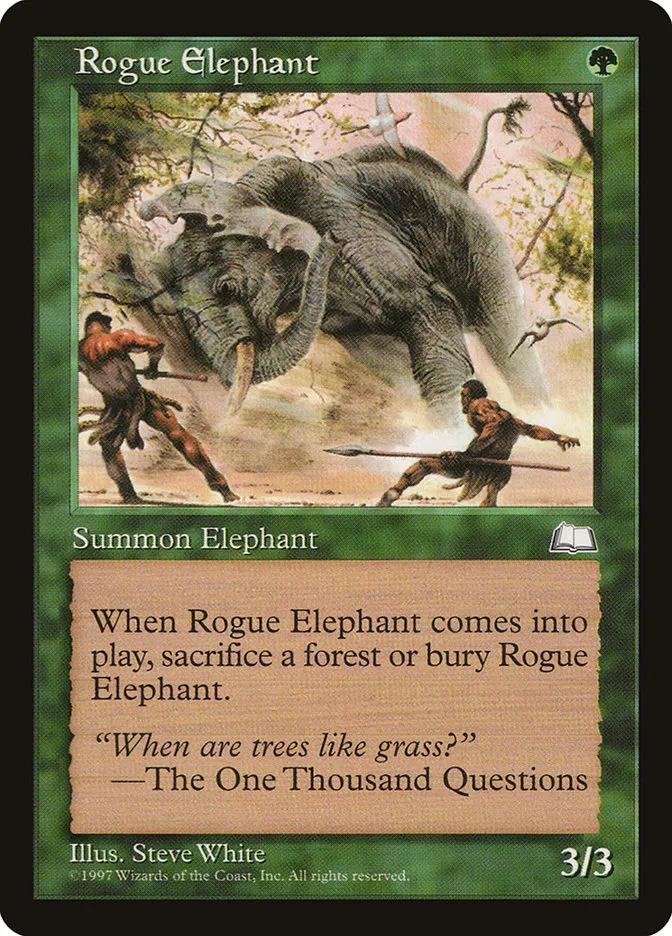 1997 Weatherlight Rogue Elephant common #139 common card image
