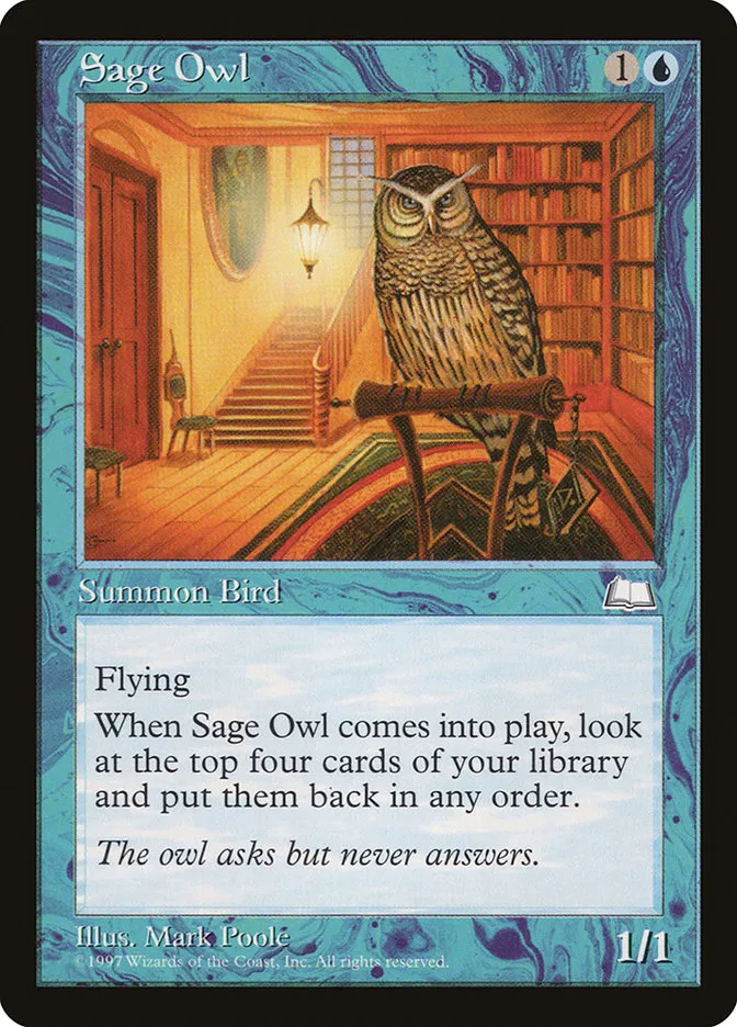 1997 Weatherlight Sage Owl common #52 common card image