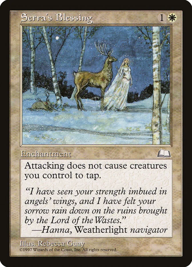 1997 Weatherlight Serra's Blessing uncommon #25 uncommon card image