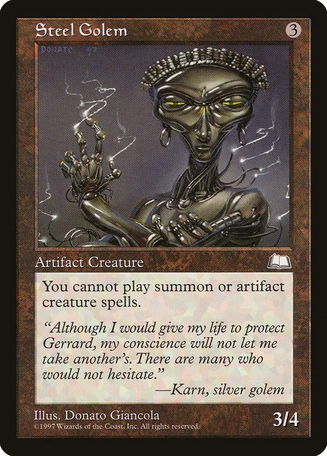 1997 Weatherlight Steel Golem uncommon #157 uncommon card image