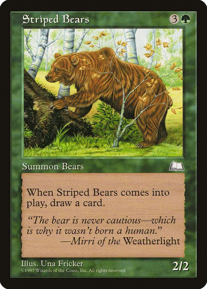 1997 Weatherlight Striped Bears common #140 common card image