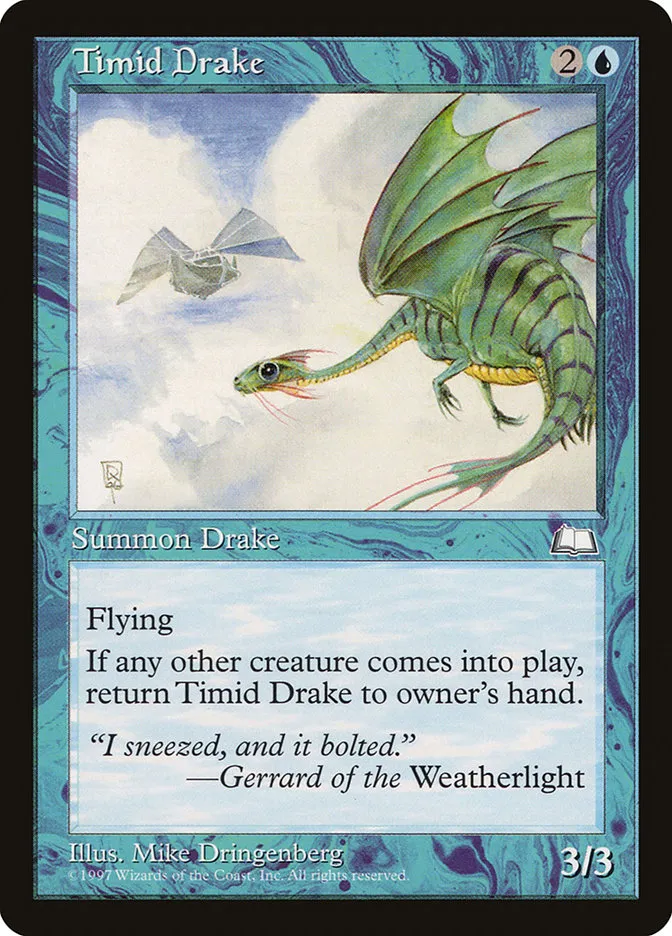 1997 Weatherlight Timid Drake #54 uncommon card image