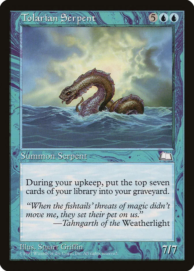1997 Weatherlight Tolarian Serpent rare #57 rare card image