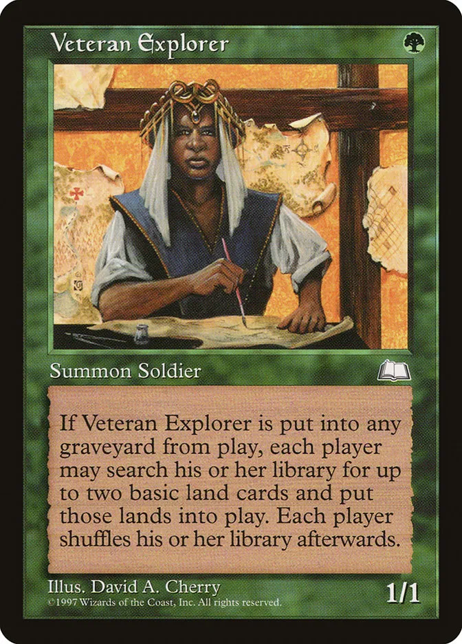 1997 Weatherlight Veteran Explorer #144 uncommon card image