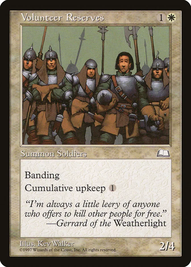1997 Weatherlight Volunteer Reserves uncommon #29 uncommon card image