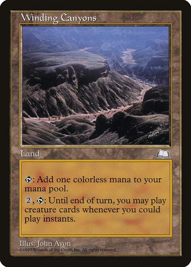 1997 Weatherlight Winding Canyons rare #167 rare card image