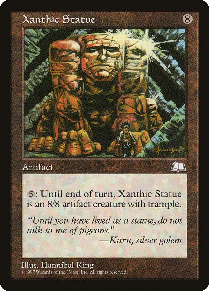1997 Weatherlight Xanthic Statue rare #163 rare card image