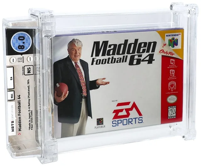 1997 N64 Nintendo 64 Madden Football (USA) NS - WATA 8.0 #64 card image