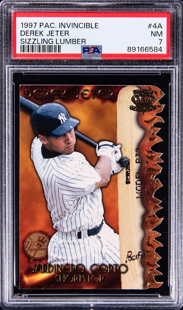 1997 Pacific Invincible Sizzling Lumber Derek Jeter #SL-4A card image