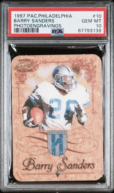 1997 Pacific Philadelphia Photoengravings Barry Sanders #10 card image