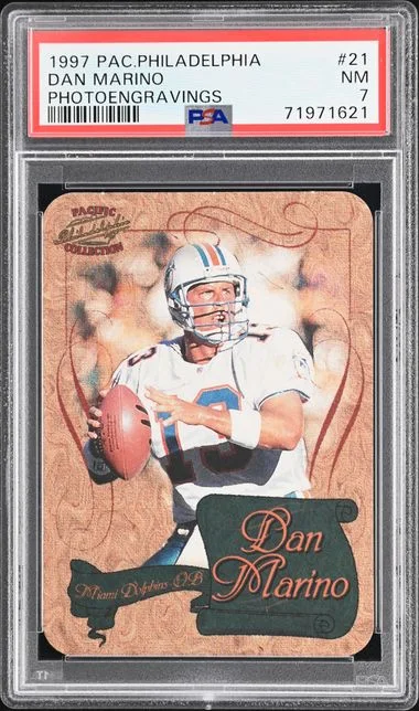 1997 Pacific Philadelphia Photoengravings Dan Marino #21 card image