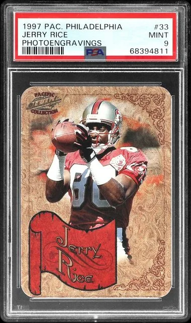 1997 Pacific Philadelphia Photoengravings Jerry Rice #33 card image
