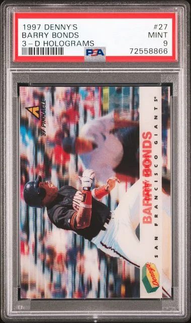 1997 Pinnacle Barry Bonds Denny's 3-D Holograms #27 card image