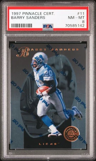 1997 Pinnacle Barry Sanders Certified #11 card image