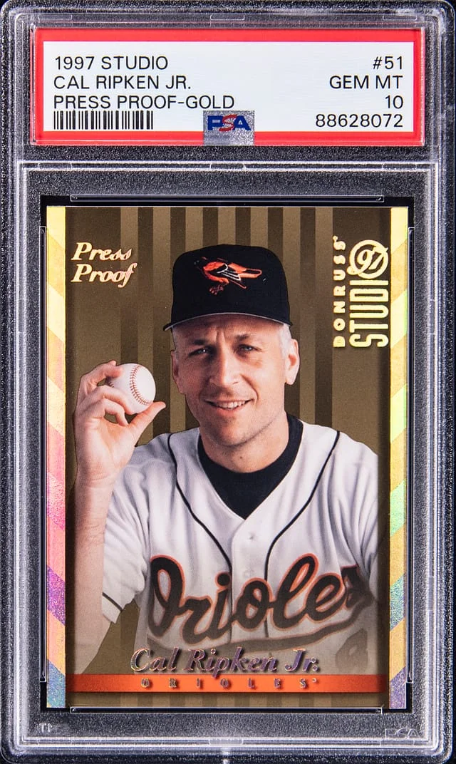 1997 Pinnacle Cal Ripken Jr. Studio Press Proof Gold #51 card image
