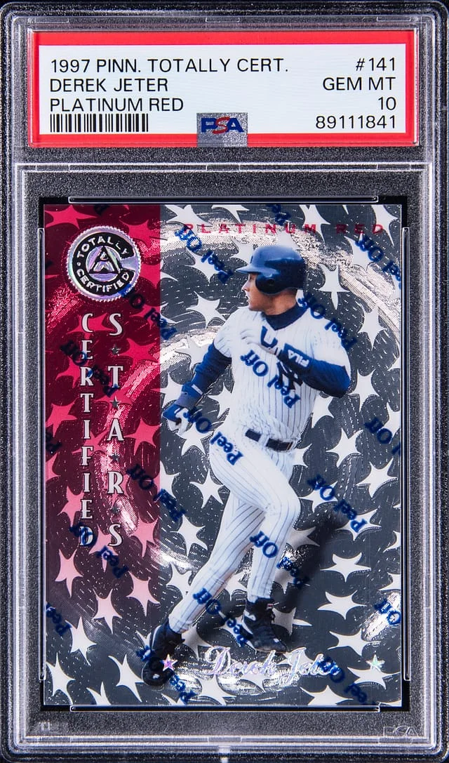 1997 Pinnacle Derek Jeter Totally Certified Platinum Blue #141 card image