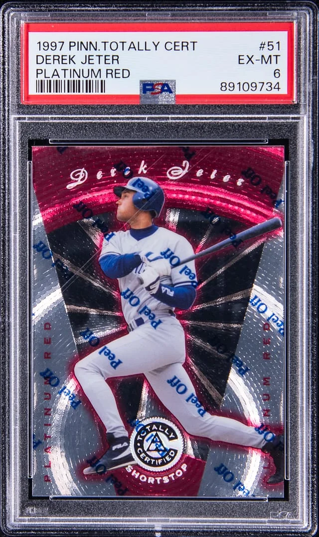1997 Pinnacle Derek Jeter Totally Certified Platinum Blue #51 card image