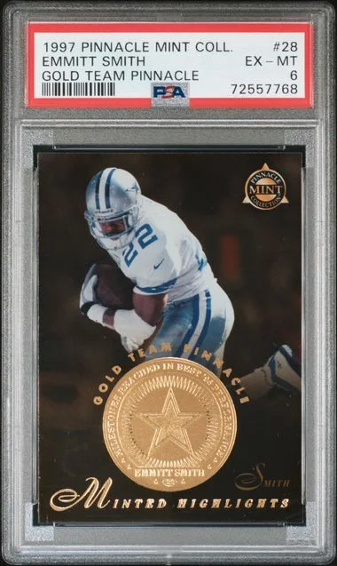 1997 Pinnacle Emmitt Smith Mint Collection Gold Team Pinnacle #28 card image