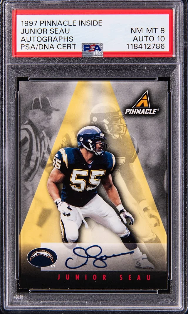 1997 Pinnacle Inside Autographs Junior Seau #no-number card image