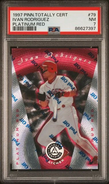 1997 Pinnacle Ivan Rodriguez Totally Certified Platinum Red #79 card image