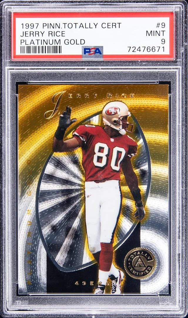 1997 Pinnacle Jerry Rice Totally Certified Platinum Gold #9 card image