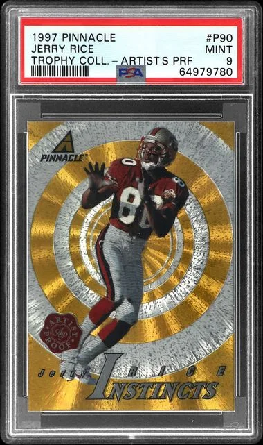 1997 Pinnacle Jerry Rice Trophy Collection Artist's Proof #P90 card image