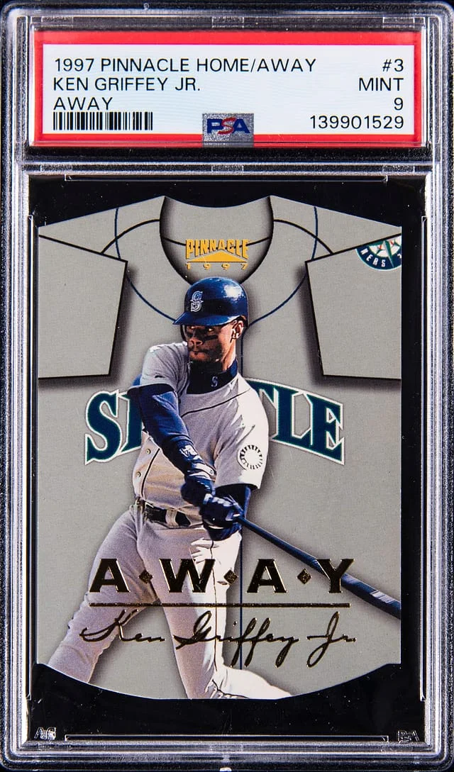 1997 Pinnacle Ken Griffey Jr. Home/Away Away #3 card image