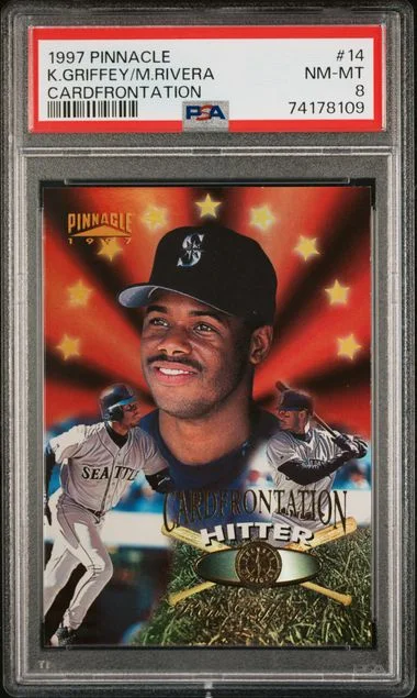1997 Pinnacle K.Griffey/M.Rivera Cardfrontation #14 card image