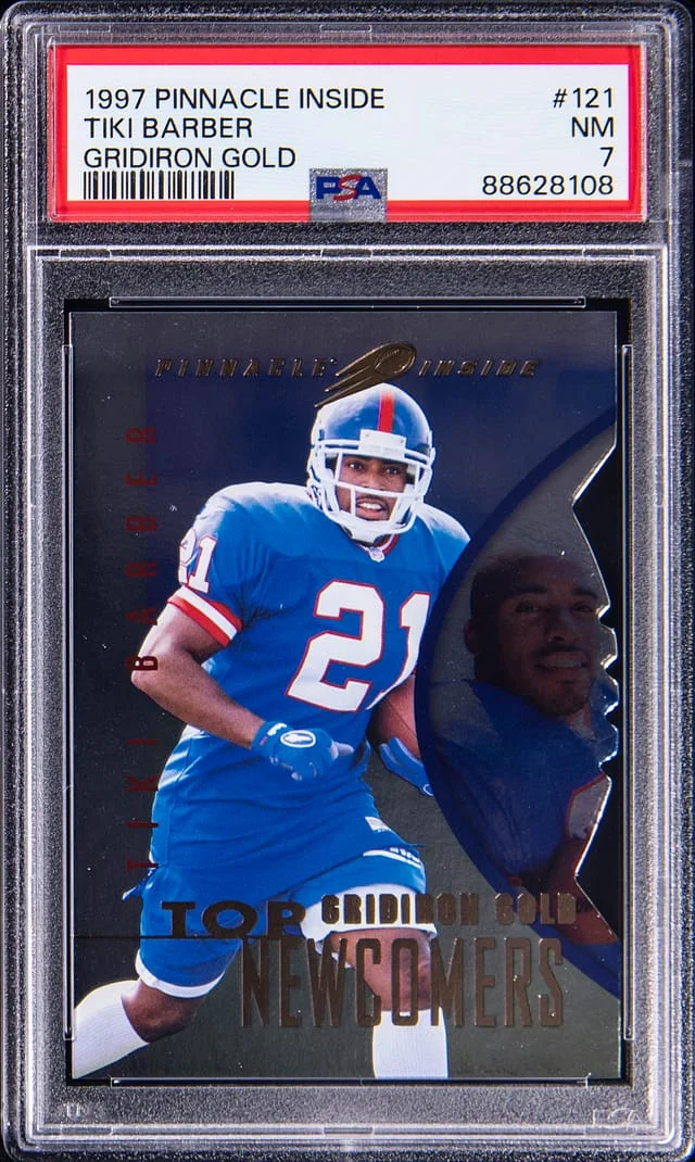 1997 Pinnacle Tiki Barber Inside Gridiron Gold #121 card image
