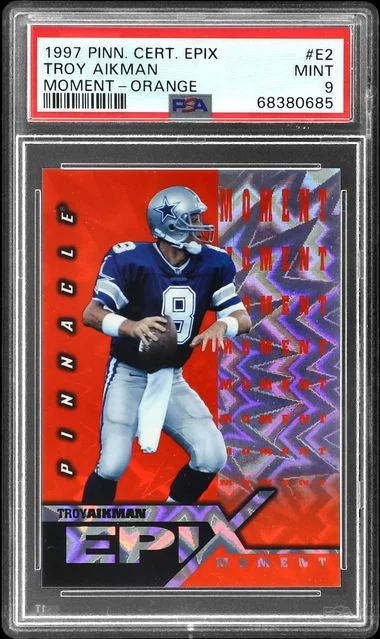1997 Pinnacle Troy Aikman Certified Epix Moment Orange #E2 card image