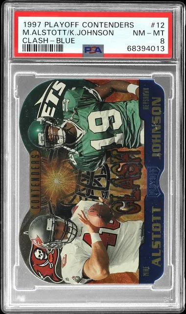 1997 Playoff Contenders Keyshawn Johnson/Mike Alstott Clash #12 card image