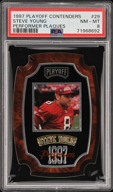 1997 Playoff Contenders Steve Young Performer Plaques #29 card image