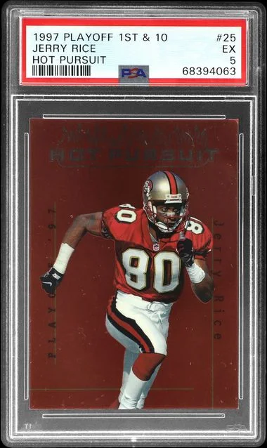 1997 Playoff Jerry Rice 1st & 10 Hot Pursuit #25 card image