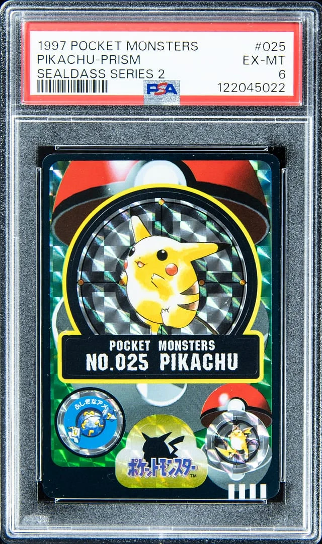 1997 Pocket masters Sealdass Series 2 Pikachu Prism #025 card image
