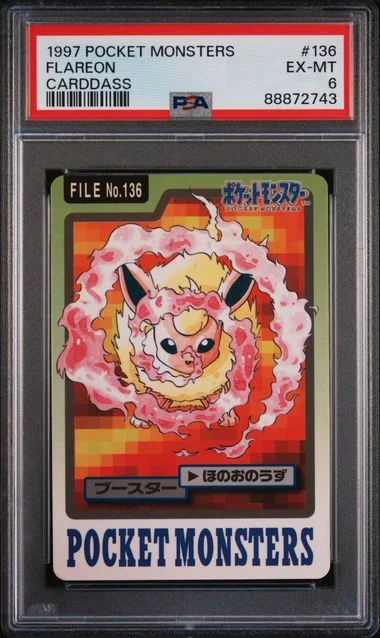 1997 Pocket Monsters Carddass Flareon #136 card image