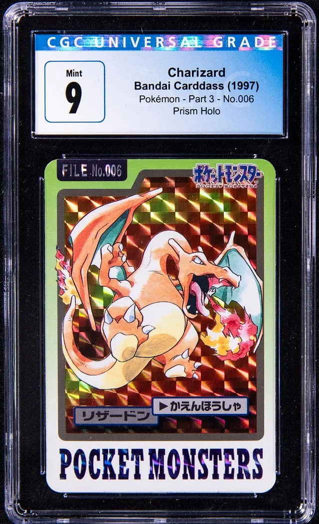 1997 Pokemon Bandai Carddass Prism Holographic Charizard #006 card image