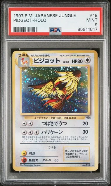 1997 Pokemon Japanese Jungle Holofoil Pidgeot #18 card image