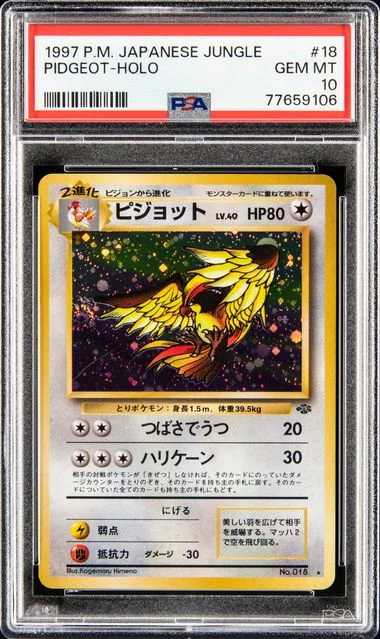 1997 Pokemon Japanese Jungle Pidgeot-Holo #18 card image