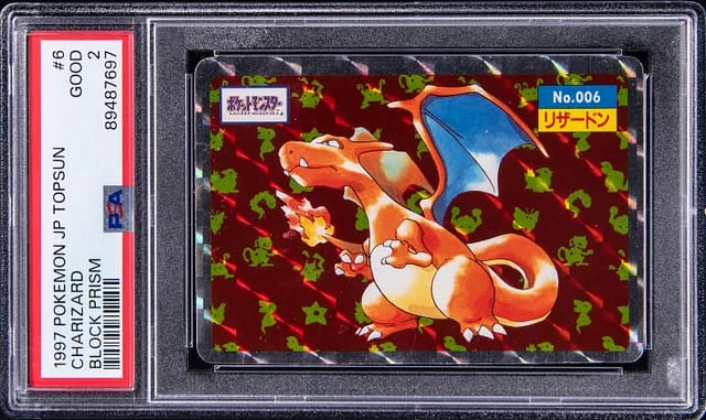 1997 Pokemon Japanese Topsun Block Prism Charizard #6 card image