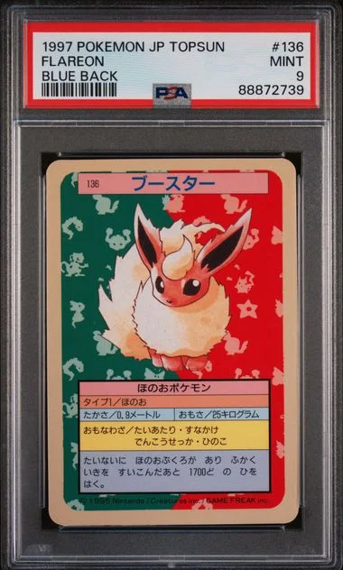 1997 Pokemon Japanese Topsun Blue Back Flareon #136 card image