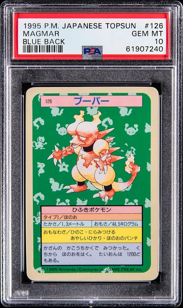 1997 Pokemon Japanese Topsun Blue Back Magmar #126 card image