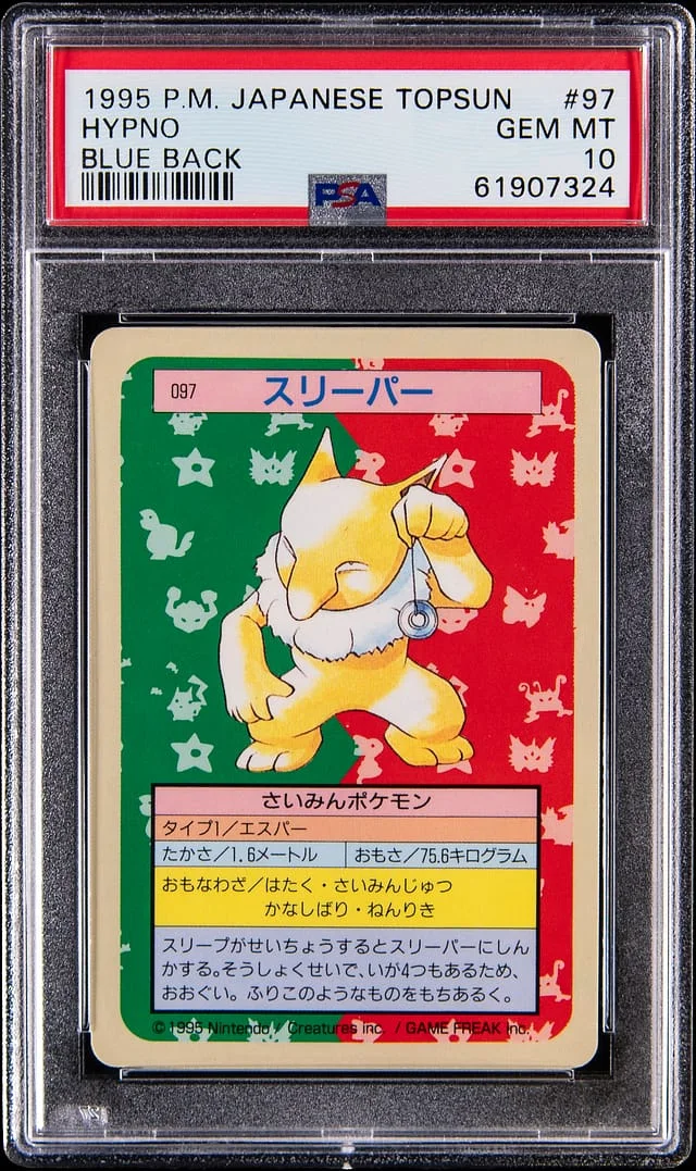 1997 Pokemon Japanese Topsun Hypno, Blue Back #97 card image