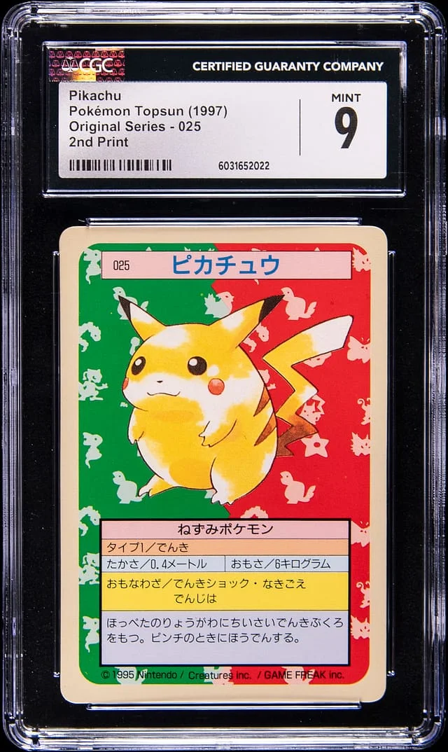 1997 Pokemon Japanese Topsun Original Series 2nd Print - (Green Back) Pikachu #25 card image