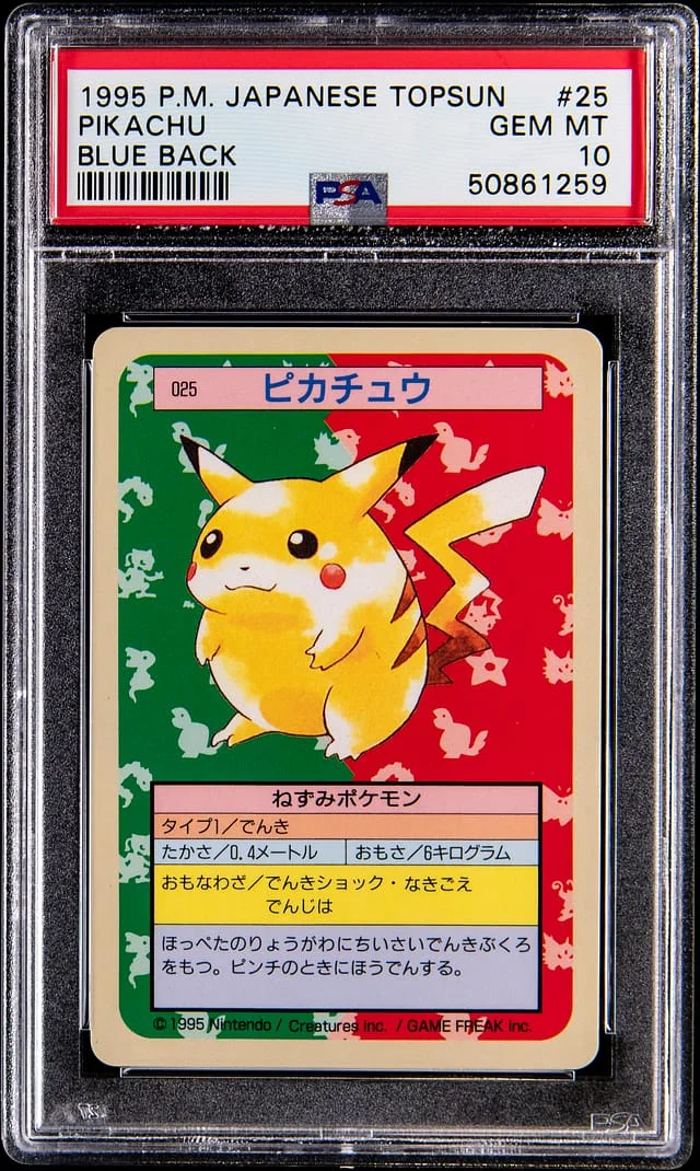 1997 Pokemon Japanese Topsun Pikachu, Blue Back #25 card image