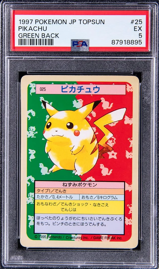 1997 Pokemon Japanese Topsun Pikachu, Green Back #25 card image